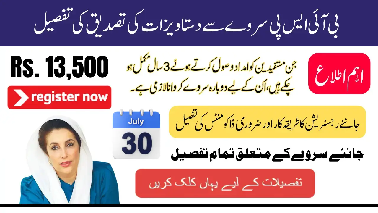 BISP Survey Documents Details For Payment Verification In July 2025